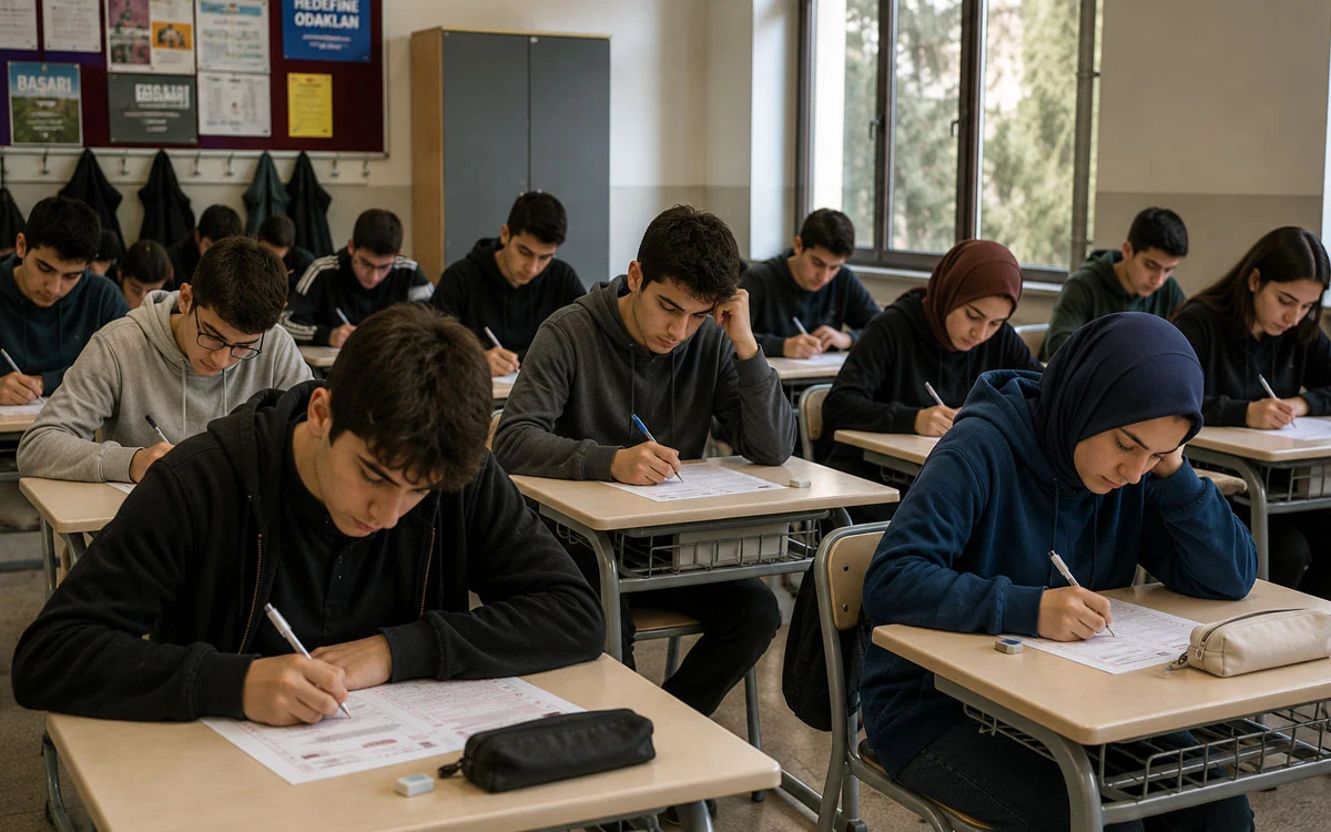 Sınava katılan öğrenciler